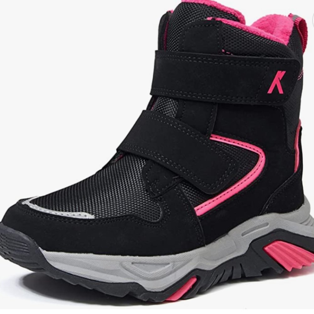 K KomForme Toddler Girls Ankle Warm Fur Lined Outdoor Hiking Snow Winter Boots